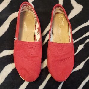 TOMS Vibrant Red Casual Slip-Ons
